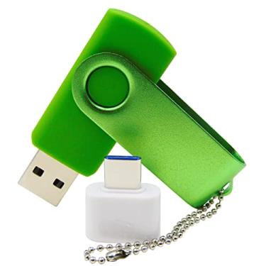 Imagem de Pen Drive USB de 512 MB Pen Drive Pen Drive com transformador tipo C e OTG para presentes de alunos (verde)