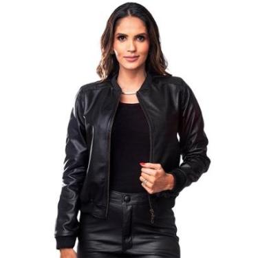 Imagem de Jaqueta de couro feminina casaco Bomber-Feminino