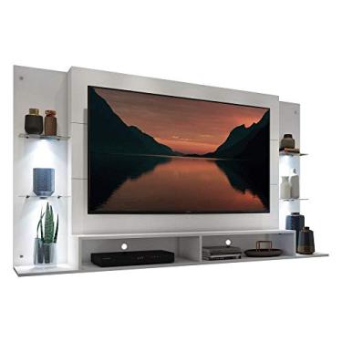 Imagem de Painel com Suporte Tv 60" e 4 Leds Prateleiras de Vidro Vegas Multimóveis Branco