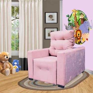 Imagem de Poltrona De Amamentação E Decoração Quarto Sala Reclinável Leticia Rosa