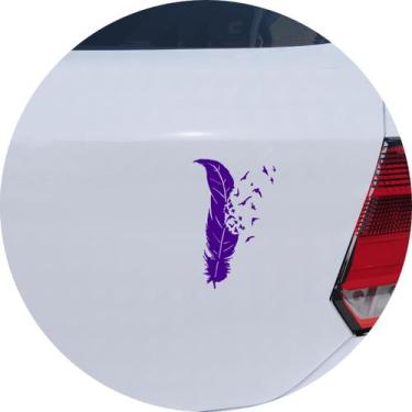 Imagem de Adesivo de Carro Caneta Pena de Pássaros - Cor Roxo - Melhor Adesivo, 