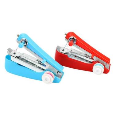 Imagem de Mini máquina de costura portátil manual do ponto tecido útil ferrament