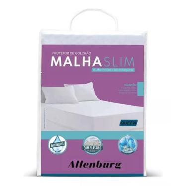 Imagem de Protetor de Colchão Queen Impermeável Malha Slim Branco 1,60m x 2,00m 