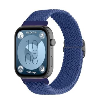 Imagem de Pulseira elástica para Apple Watch, 38-45 mm, pulseira trançada de nylon (azul, 38 mm/40 mm/41 mm/42 mm (série 10))