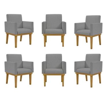Imagem de Kit 06 Cadeiras Decorativa Reforçada Oferta Balaqui Linho - B BALAQUI 