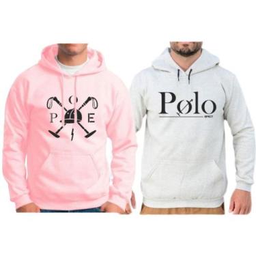 Imagem de Super combinado 2 Moletom Boné e Polo Masculino Feminino Bolso na Fren
