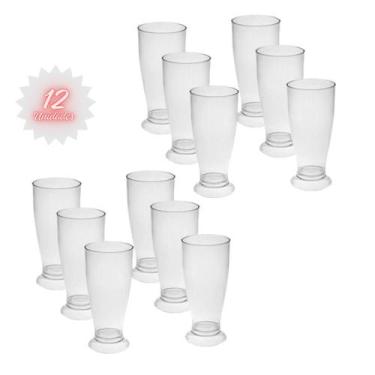 Imagem de Kit 12 Copos Mini Tulipa Acrílico Transparente 220ml Chopp - Lsc Toys