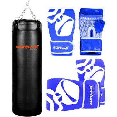 Imagem de Gorilla Kit Saco Pancada 120 Cm Profissional Reforçado + Luva Bate Sac