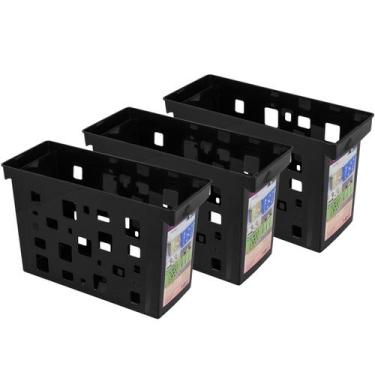 Imagem de Kit Organizadores De Pastas Suspensas Dellocolor 3 Caixas Arquivos Pre