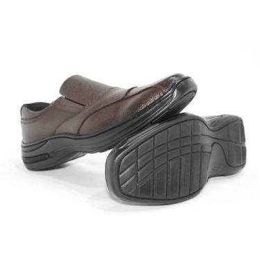 Imagem de Sapato Social Casual Masculino Homem Confort Marrom Ortopédico Calce F