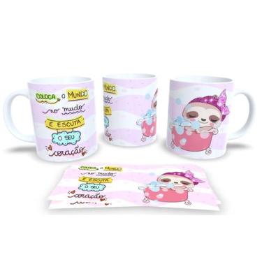 Imagem de Canecas de Porcelana Personalizadas Preguiçinha Motiva - Estampa Subli