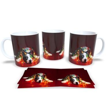 Imagem de Canecas de Porcelana Personalizadas Natal Animal - Estampa Sublimada, 