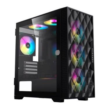 Imagem de Gabinete Gamer Acegeek Darkfate Mini Mesh, Mid-Tower, Lateral de Vidro