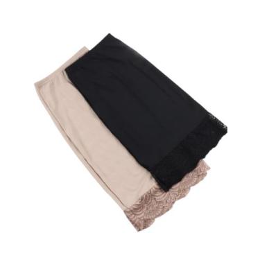 Imagem de Kit 2 Saia Anágua Segunda Pele Feminino Saiote Longa Básico Com Renda 