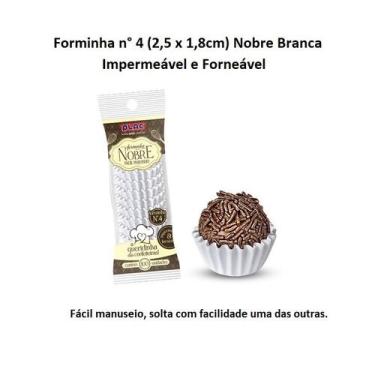 Imagem de Kit Forminha Nobre n 4 Branco Forneável e Impermeável c/ 1000 unids - 
