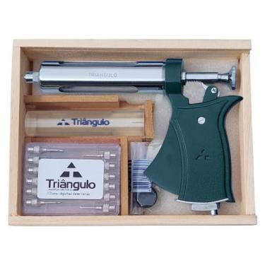 Imagem de Seringa veterinária aut. 50ml completa caixa madeira (cabo: colorido) 