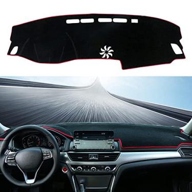 Imagem de YOFAMO Capa de painel de painel tapete tapete de almofada de encaixe personalizado para Honda Accord 2018 2019 2020 2021 2022 (sem HUD) acessórios antiderrapante tapete protetor de console central