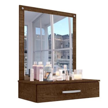 Imagem de Penteadeira Com 1 Gaveta E Espelho Saquarema Malbec