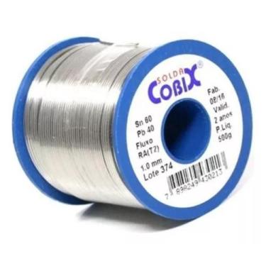Imagem de Solda Estanho Cobix 1 Mm 60x40 500g Com Fluxo 110v/220v