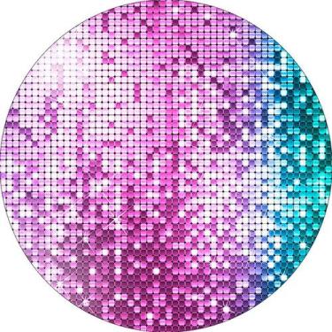 Imagem de Painel De Festa Redondo 1,50x1,50 - Roxo Efeito Neon Lantejoulas 007 -
