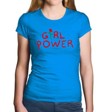 Imagem de Baby Look Algodão Girl Power - Foca na Moda, Azul, G