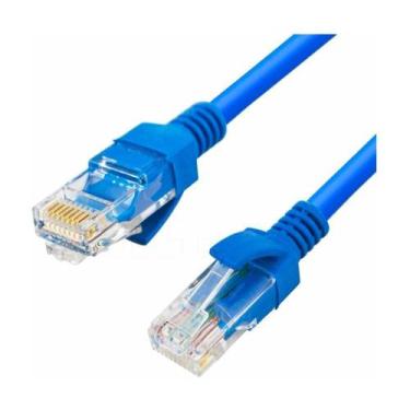 Imagem de Cabo de rede patch cord utp cat5e gigabit 10m azul pc-ethu100bl plusca