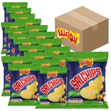 Imagem de Kit Salcique Salgadinhos Batata Ondulada Cebola e Salsa 40g c/20, 40g,
