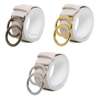 Imagem de Kit Cintos Femininos Off White Tendência 2024  Argola Dupla - Bless Ac