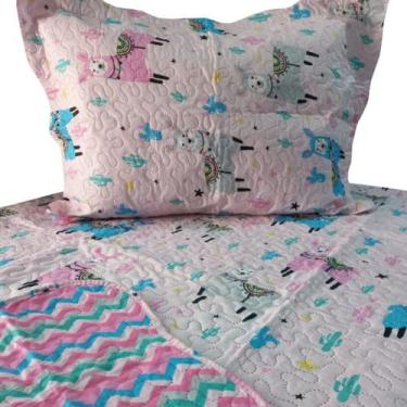 Imagem de Cobre Leito DuplaFace Colcha Solteiro Infantil Menina Menino - Rozac, 