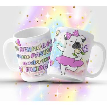 Imagem de Caneca de Ceramica - Versículos - O senhor é o meu pastor e nada me fa