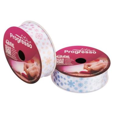 Imagem de Fita de Cetim ECF005TR 22mm - Cor 162 - Flocos de Neve Degradê Candy -