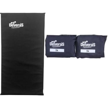 Imagem de Kit: Tornozeleiras 1 kg + Colchonete - Preto - Deveras