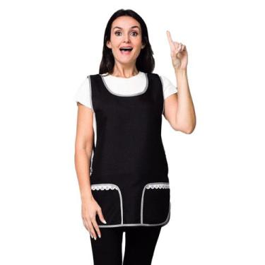 Imagem de kit 5 Avental Bata Com Renda 2 Bolsos Inteiro Oxford Lojaloja - Loja L