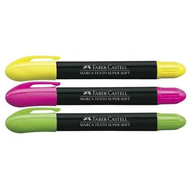 Imagem de Kit Marca Texto Gel FABER-CASTELL Gel SuperSoft Colors 3 Cores