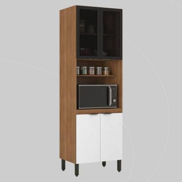 Imagem de Paneleiro | 2 Portas Vidro Fumê Firenze Amendola Touch/Branco