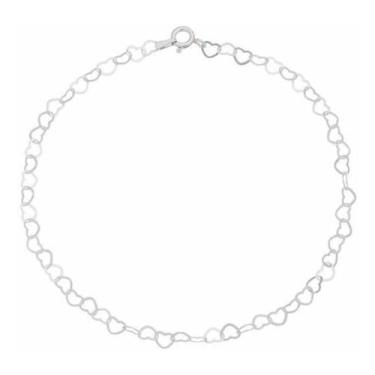 Imagem de Tornozeleira Prata Legítima 925 Elo Coração / 25 cm / 0.3 cm - Lojas L