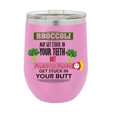 Imagem de Copo de vinho de brócolis, brócolis pode ficar preso em seus dentes, copo de vinho de aço inoxidável de 340 g, presentes para ele, para ela, para meninos, para meninas, aniversário, ideia de presente