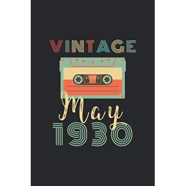 Imagem de Vintage May 1930: Best Birthday Gift For Any Family Members, Friends, Co-Workers, Men, Women - Blank Lined Notebook/Journal - Retro Birthday - Happy Birthday Gift To Persons Who Born in May 1930