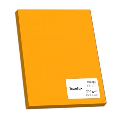 Imagem de 24 peças, 38,6 kg (230 gsm) - cartolina laranja, papel de papelão grosso pesado - impressão a laser e jato de tinta, 21,6 x 28 cm