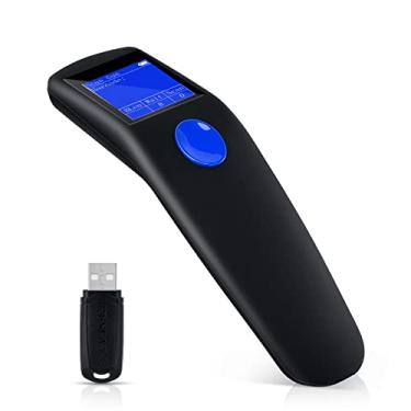 Imagem de JRHC Leitor de Código Qr, Leitor de Código de Barras Portátil 2D Sem Fio 2 Em 1 2.4G Sem Fio e Leitor de Código de Barras Portátil com Fio Usb, Gerenciamento de Estoque com Display (, Preto)