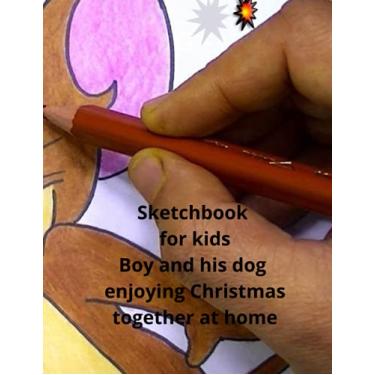 Imagem de sketchbook notebook kids babies animals enjoying Christmas: 8.5 x 11 inches (17.54 x11.25)inches 130page
