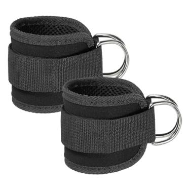 Imagem de PATIKIL Alça de tornozelo para máquina de cabos, 2 peças de cabo de ginástica, envoltório de tornozelo, acessório de exercício para mulheres/homens, exercícios de glúteos, extensão de quadril e perna,