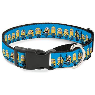 Imagem de Coleira para cães Martingale Meu Malvado Favorito Minions Linha em pé Azul 38 a 66 cm de largura 2,5 cm