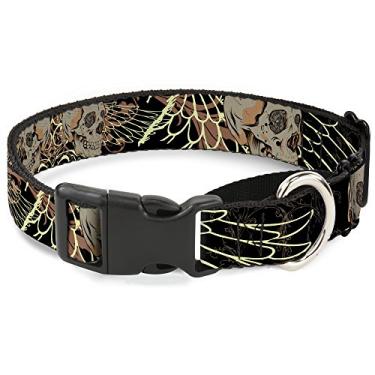 Imagem de Buckle-Down Coleira para cachorro Bd Die Hard Skull 02 martingale, 2,54 cm de largura, serve para pescoços de 38,12 a 66,04 cm - Grande