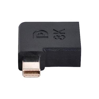 Imagem de NFHK Mini DisplayPort angular 1.4 macho para DP fêmea 8K 60hz adaptador Ultra-HD UHD 4K 144hz 7680 * 4320 para monitor de vídeo PC, laptop