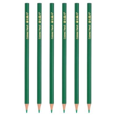 Imagem de PATIKIL Conjunto de lápis de cor verde, 6 lápis de cor a óleo, lápis de desenho de madeira para artistas, pintura artística