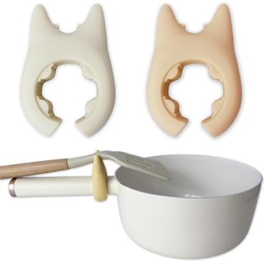 Imagem de JuGeoZhi Descanso de Colher para Cozinhar- 2 Peças de Suporte de Espátula Wok de Silicone Ajustável para Utensílios de Cozinha, Descanso para Panela, Proteção Contra Derramamento, (Médio, Amarelo)