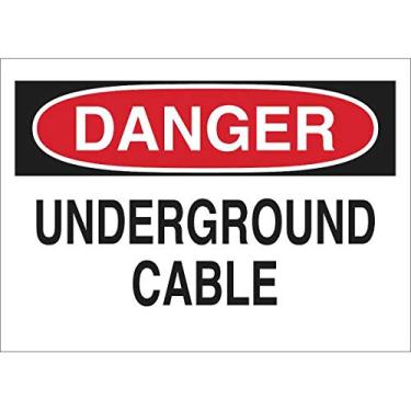Imagem de Brady 84926 Poliéster autoadesivo, 25,4 x 35,5 cm, letreiro de perigo, legenda "Underground Cable"
