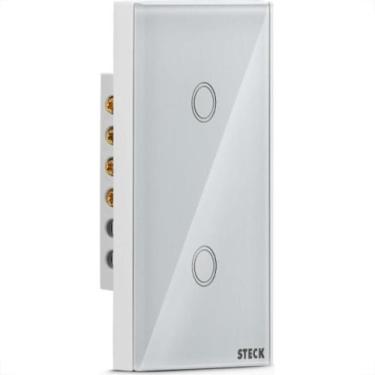 Imagem de Interruptor Steck Smarteck 2 Modulos Touch Wi-Fi Bivolt Branco - Smci2