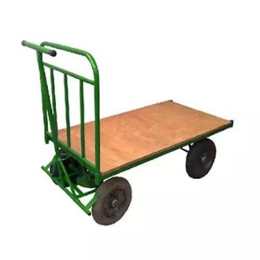 Imagem de Carrinho plataforma assoalho de madeira com 01 aba carga 500kg - Made 